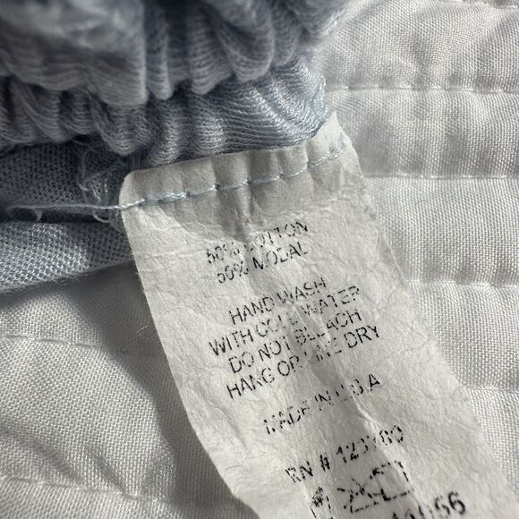 Neely Ruched Side Tie Muscle Knit Tank Top Womens Blue Cotton Modal Shirt Sz M - Picture 8 of 8